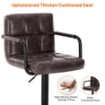 thumbnail image 6 of Furniliving Adjustable Swivel Bar Stools Armrest Low-Back  Support Leather Kitchen Counter Stools Set of 2, DarkBrown, 6 of 13