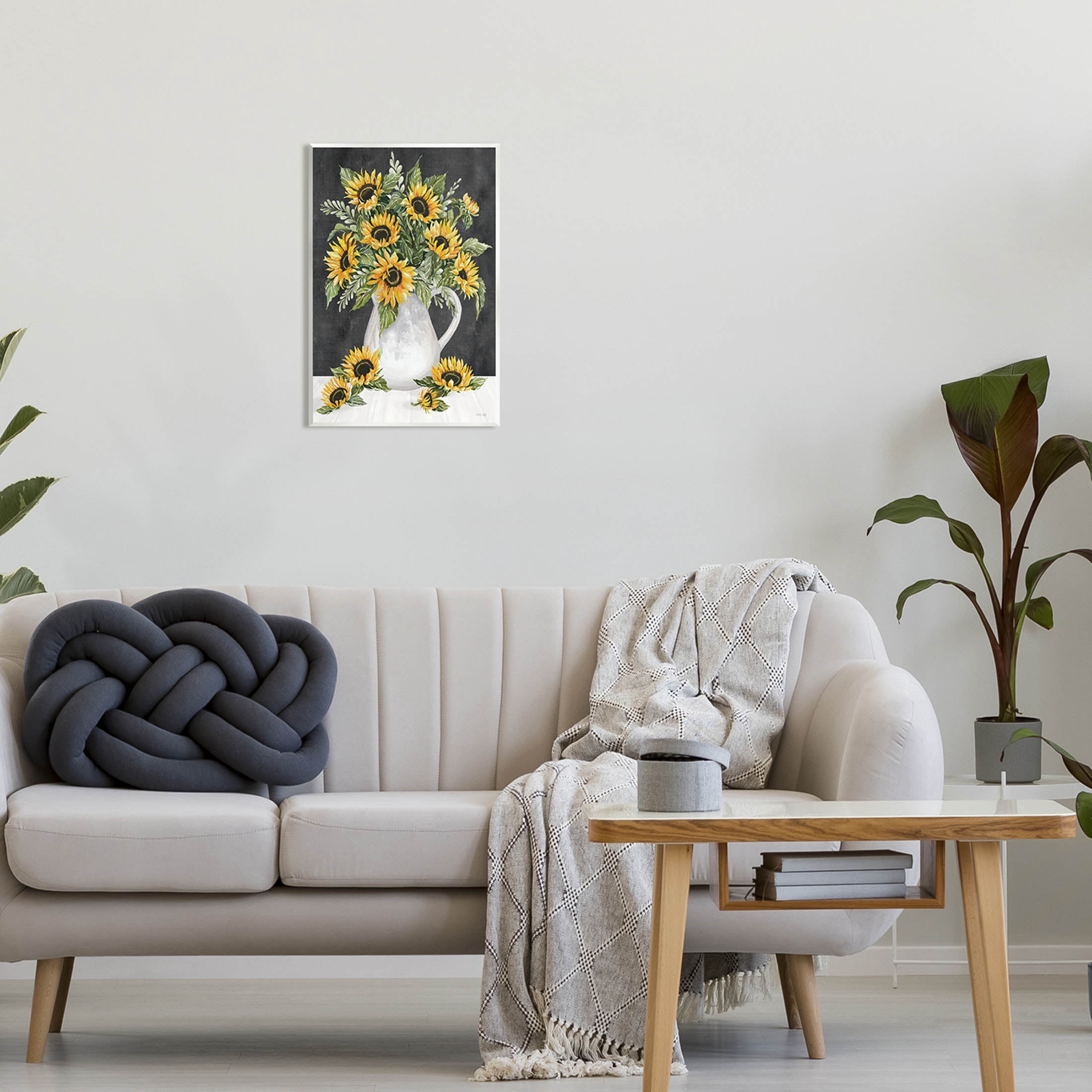 Stupell Industries Country Sunflowers Vase Blossom Petals Graphic Art Unframed Art Print Wall Art, Design by Cindy Jacobs