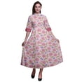 thumbnail image 1 of Bimba Robe Chemise Décontractée à Imprimé Floral pour Femme, Robe Évasée Mi-Mollet de Fête - Moyen, 1 of 5