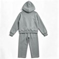 thumbnail image 6 of Husipze 2 Piece Sweatsuit for Girls Fleece Zip Relaxed Fit Hoodie Sweatshirt Oversized Wide Leg Elastic Waist Sweatpants Outfits Gray 5-6 Years, 6 of 9
