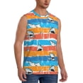 thumbnail image 2 of Kdxio Shark On Line for Men's Muscle T-shirt,Sleeveless for Workout Running Athletic Gym Lounge Casual, 2 of 5