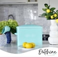 thumbnail image 7 of OUTSHINE Farmhouse Bread Box for Kitchen Countertop | Vintage Mint Bread Storage Container with Fitted Lid | Large Metal Bread Bin for Small Kitchen | Modern Corner Bread Boxes for Kitchen Counter, 7 of 7