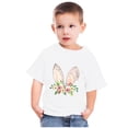 thumbnail image 4 of Penkiiy T-Shirts de Pâques pour Enfants Garçons Filles Mode Oreilles de Lapin de Pâques Imprimé Col Rond Manches Courtes 7 Ans Blanc, 4 of 4