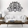 thumbnail image 2 of "Boho Wall Art Decor – Black Mandala Metal Wall Hanging, Lotus Flower Design for Bedroom, Living Room, Office & Meditation Space | Zen Home Aesthetic, 2 of 15