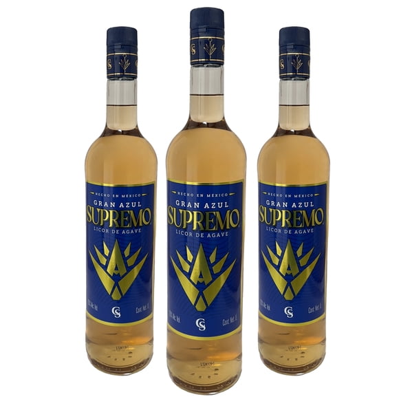 Tripack Licor De Agave Gran Azul Supremo Oro 1000 Ml Gran Azul Supremo Licor de Agave