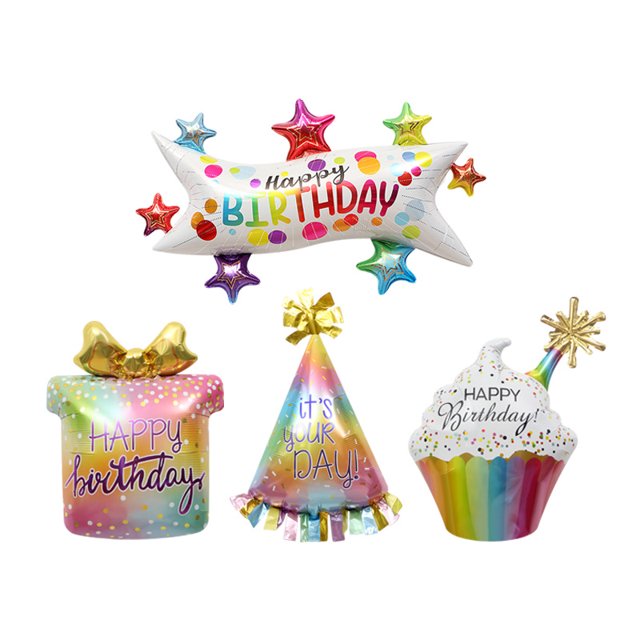 Set de globos con forma de arcoíris para cumpleaños, 4 unidades, para decoración de fiestas