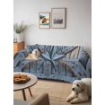thumbnail image 6 of Texas Star Vintage Couch Cover, Navy Blue Berry Wooden Retro Sofa Cover Blanket for 3 Cushion Couch, Sectional Sofa Slipcover Furniture Protector for Living Room Bedroom 71''x134'', 6 of 9