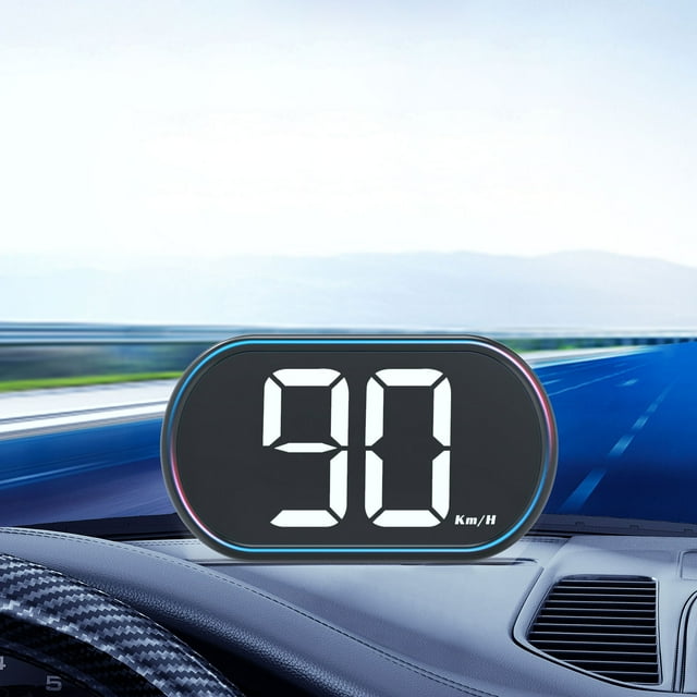 Royalbelle Car HUD Head Up Display GPS Digital Speed Meter Speedometer LED Screen USB Cable Plug & Play Universal for Cars, Trucks, Buses, Electric Scooters