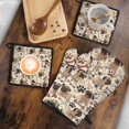 thumbnail image 5 of Pug and Footprint Kitchen Oven Mitt and Pot Holder Sets 4 Pcs for Baking, Cooking and Grilling, Heat Resistant Up To 392 °F, 5 of 7