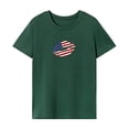 thumbnail image 1 of Camiseta para mujer verano moda regular ajuste cuello redondo camisa para viajar playa Verde, 1 of 7