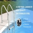 thumbnail image 2 of BeesClover Heavy Duty Stainless Steel Pool Steps, Non-Slip Swimming Pool Ladder for Deep End, Easy Assembly, 380lbs Load Capacity - Perfect for Indoor/Outdoor Pools, 2 of 6