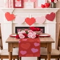 thumbnail image 2 of Valentine''s Day Table Runner Love Heart Table Runners Red Pink Cotton Linen Dresser Scarf Kitchen Dining Table Decor for Valentines Wedding Party Anniversary Decor 13.8x90 Inch, 2 of 8