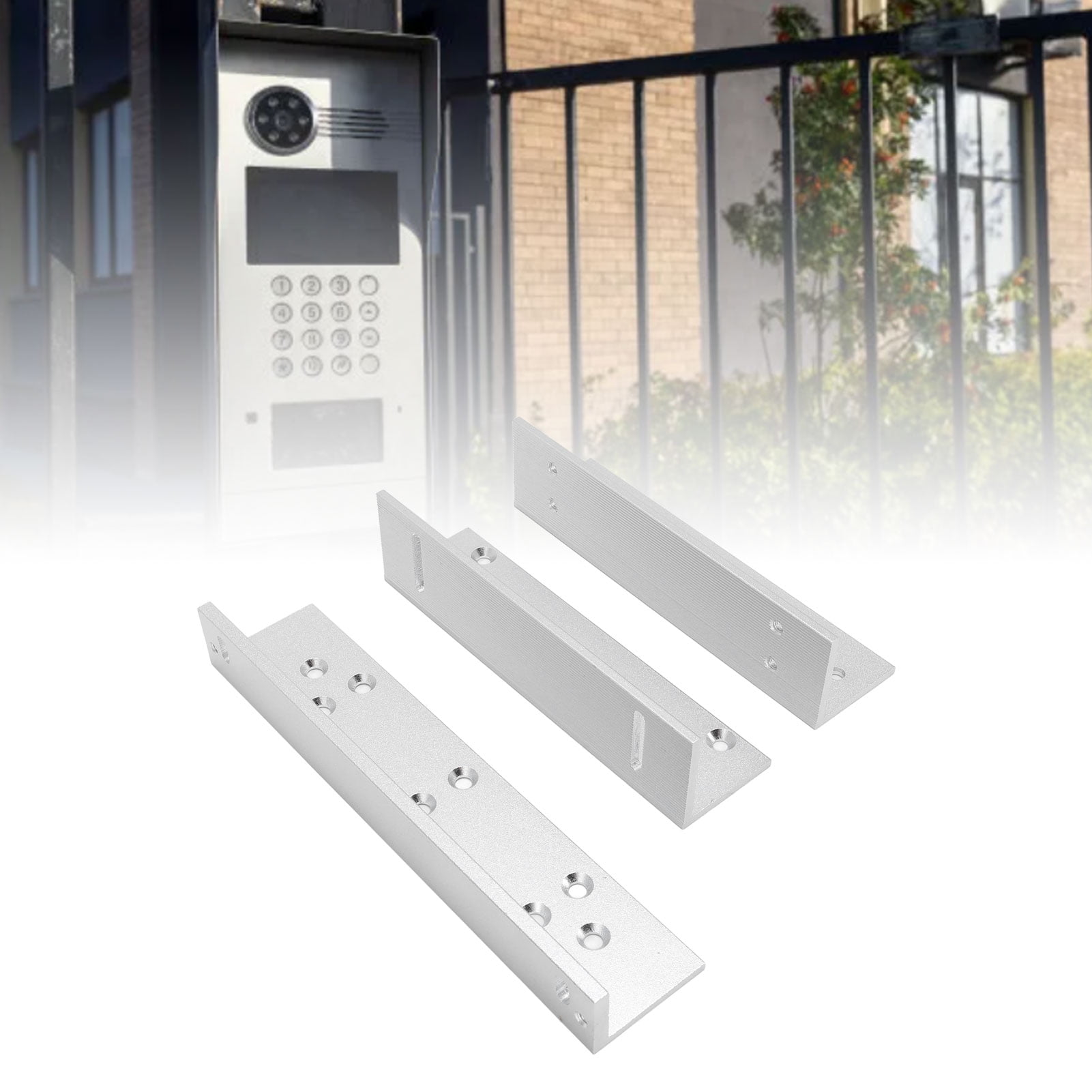 NFTIGB Inward Door Z L Bracket 180KG Holding Force Aluminum Alloy Security Holder Stand for Electromagnetic Lock Hardware Set, 7.09 in / 180 mm