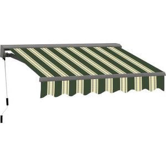 Advaning Classic Series 16x10 ft. Manual Retractable Sunshade Awning - Forest Green