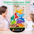 thumbnail image 3 of Juguetes de madera apilables con forma de dinosaurio FFTROC Montessori para niños de 2 a 4 años, 3 of 6