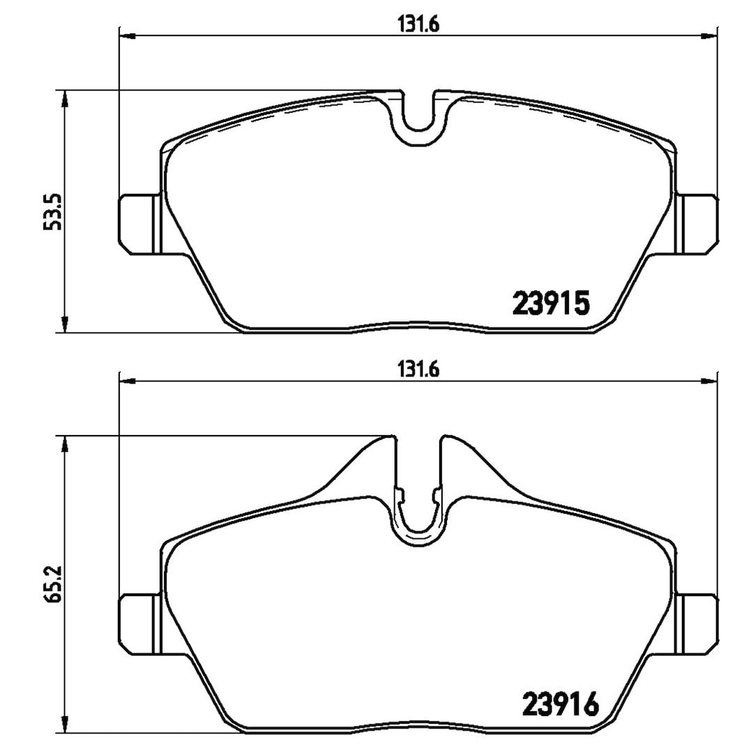 Brembo P06034X; Brake Pad; XTRALINE; FMSI Number D1308-8423; Low-Metallic; Set Of 4; With Mounting Hardware