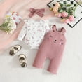 thumbnail image 2 of TOWED22 Baby Girl Clothes Long Sleeve Romper 3Pcs Baby Girl Outfits Flare Pants Set with Headband Fall Baby Girl Winter Clothes(Pink,12-18 M), 2 of 9