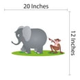 thumbnail image 4 of Vinyl Wall Sticker Decal Art - Cute Elephant and Monkey Friends- Kid's Room, Nursery or Playroom Perfect Decoration-Easy peel and Stick-Size :20" x 12", 4 of 4
