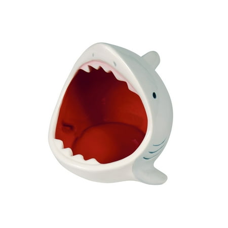 What On Earth Ceramic Shark Bowl - Gray Attacking Shark Fish Shaped...