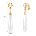 thumbnail image 4 of Yoursfs White Imitation Long Dangle Pearl Earrings for Women Clip on Earring Non Pierced Ears Gold Plated Hypoallergenic Jewelry Gifts, 4 of 6
