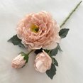 thumbnail image 5 of Flores artificiales rosa blanca falsa rosa y peonía de seda con hojas verdes para centros de mesa de boda DIY decoración nupcial, 1 Uds., 5 of 5