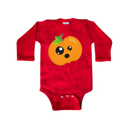 

Inktastic Surprised Pumpkin Orange Pumpkin Halloween Gift Baby Boy or Baby Girl Long Sleeve Bodysuit