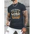 thumbnail image 3 of Give Thanks To The Lord Print T Shirt, Tees For Men, Casual Short Sleeve T-shirt For Summer, 3 of 15