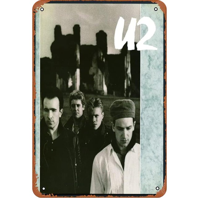 Placa de Metal Vintage de hierro, banda U2, pintura Rectangular, arte de pared, decoración del hogar, 20x30cm