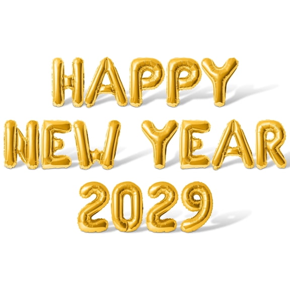 Letter Balloons - HAPPY NEW YEAR 2029 16" Inch Alphabet Letters Foil Mylar Balloon New Years Party Banner (Gold)