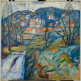 thumbnail image 2 of Edvard Munch 15x15 Black Ornate Wood Framed Double Matted Museum Art Print Titled - Kragero in Spring (1912), 2 of 5