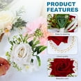 thumbnail image 3 of Uxcell Rose Bridesmaid Wrist Corsage Set for Groom Bride Groomsmen Wedding Suits Prom Ceremony Anniversary Party Red, 3 of 5