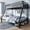 Black, variant on Einfach Metal Twin over Full Size Bunk Bed Frame with Full-Length Guardrail & Removable Stair, White