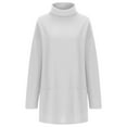 thumbnail image 6 of tarylea Over Size Women's Tops Turtle Neck Ribbed Knit Shirts Long Sleeve Shirt Casual Loose Dailywear Homewear, 6 of 6