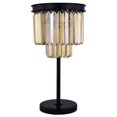 thumbnail image 2 of Elitco Lighting Sydney 3 light Matte Black Table Lamp Golden Teak (Smoky) Royal Cut Crystal, 2 of 2
