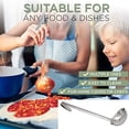 thumbnail image 6 of Fit Meal Prep [2 Pack] Stainless Steel Soup Ladle - One-Piece Sauce Spatula w/Hook Handles, Commercial Grade Serving Spoon, Kitchen Tool for Restaurant or Home Cooking, Mirror Finish, 14.25" Long, 6 of 6