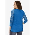 thumbnail image 3 of Woman Within Plus Size Crochet Curved-Hem Cardigan Sweater, 3 of 4
