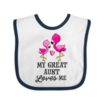 Inktastic My Great Aunt Loves Me with Two Flamingos Boys or Girls Baby Bib