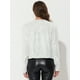 thumbnail image 4 of Chaqueta corta con parte delantera abierta y manga larga con lentejuelas brillantes para mujer Plata S, 4 of 6