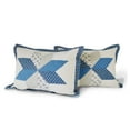 thumbnail image 1 of Couvre-Oreiller Motif Diamant Bleu/ivoire, 1 of 9