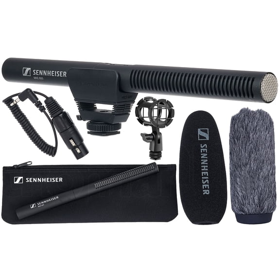 Sennheiser MKE 600 Shotgun Microphone Kit with Shockmount, XLR Adapter & Windscreens for Video & DSLR