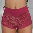 thumbnail image 6 of MEICHEN Women's No Show High Waisted Lace Boyshort Underwear Solid Breathable Bikini Briefs Ladies Sexy Embossed Panties, 6 of 6