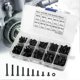 thumbnail image 3 of Kit surtido de 300 tornillos, pernos y tuercas hexagonales de cabeza abombada, grado 109, color negro, M3., 3 of 5