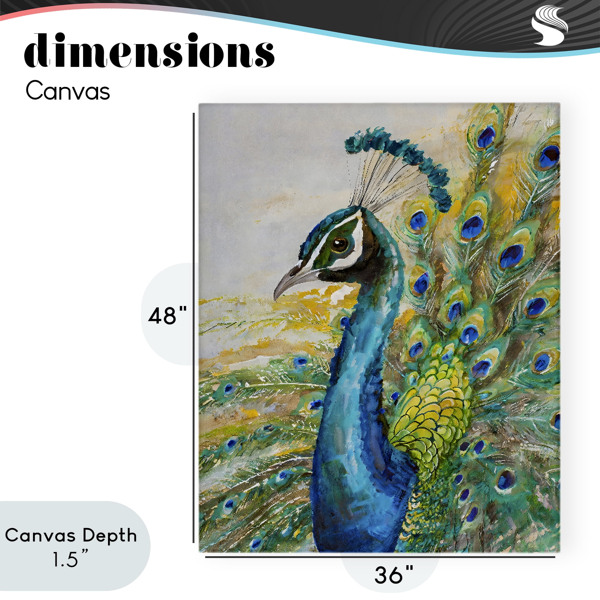 Stupell Industries Regal Blue Peacock Feathers Canvas Wall Art, design by Creative Studio