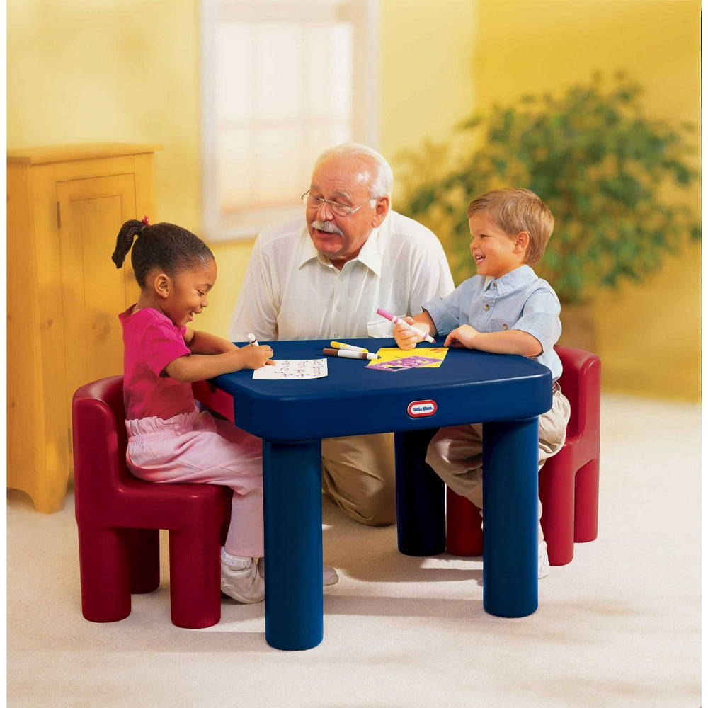 Little Tikes Large Table and Chairs Set, Blue/Red
