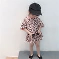 thumbnail image 5 of Rutayy Kids Girls Leopard Print Summer Clothes Set T Shirt And Short Pants 2Pcs Outfits Modern Style, Pink, 4-5 Years, 5 of 9