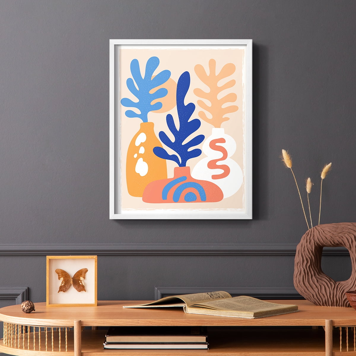 Matisse CCCLXI in White Solid Wood 22 x 28 Framed Print