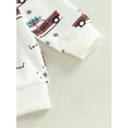 thumbnail image 6 of Infant Baby Christmas Clothes 2Pcs Set Cartoon Car Print Long Sleeve Round Neck Pullover + Elastic Waist Long Pants, 6 of 9