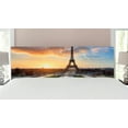 thumbnail image 1 of Eiffel Tower Headboard, Sunrise in Paris with the French Holidays Getaways Scenic Print, Upholstered Decorative Metal Bed Headboard with Memory Foam, King Size, Blue Yellow Coconut, by Ambesonne, 1 of 4