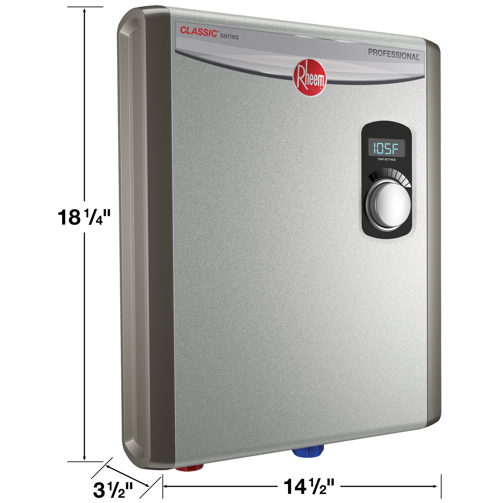 Rheem RTEX-18 Classic 18Kw 4.4 GPM Tankless Electric On Demand Point Of Use Water Heater