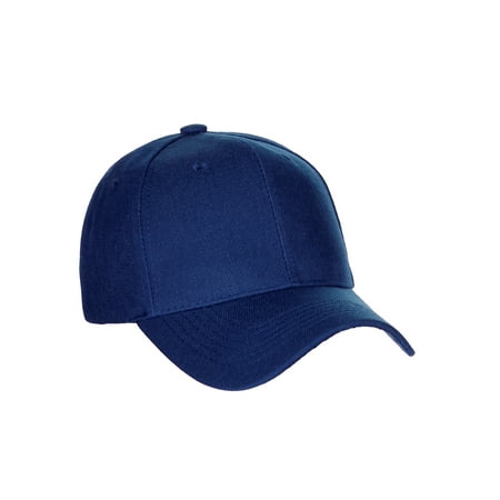 men's basic baseball cap velcro adjustable curved visor hat